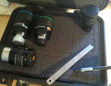 planning and cutting eyepiece case foam