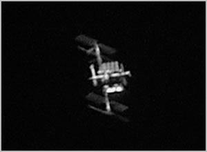 International space station through a telescope, 26 mar 2017