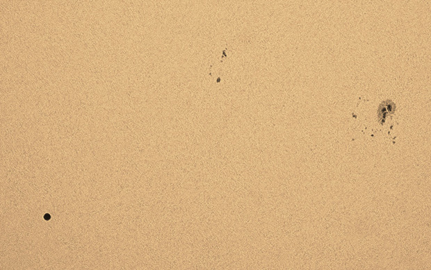A zoom on mercury transit and a sunspot group