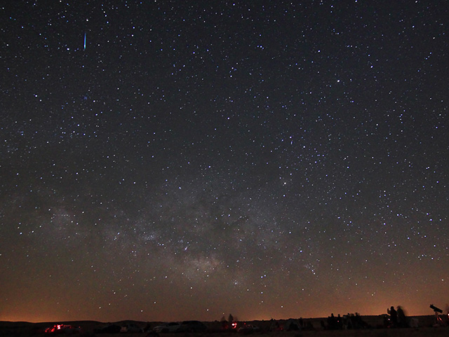 blue meteor over negev desert