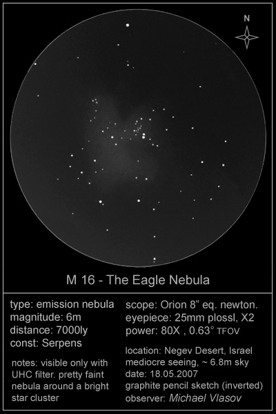 VCSE - Mai kép - Messier 16 rajz - Michael Vlasov