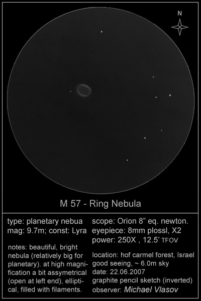 messier 57 - ring nebula drawing