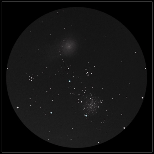 Messier 71 and garradd comet sketch