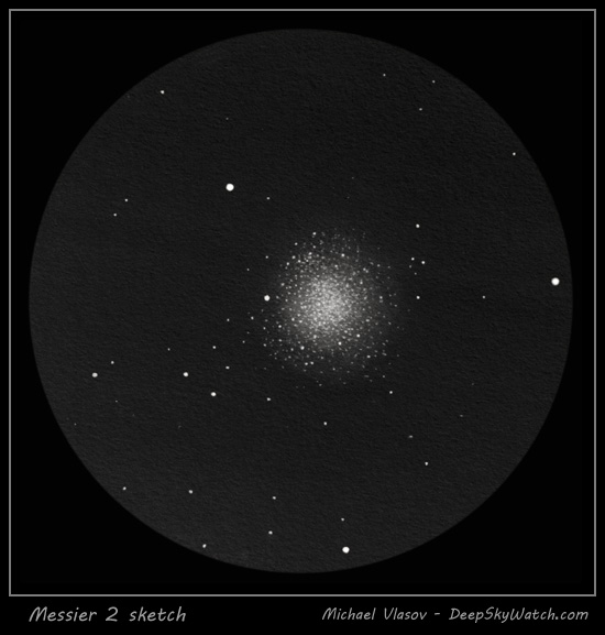 messier 2 globular cluster sketch