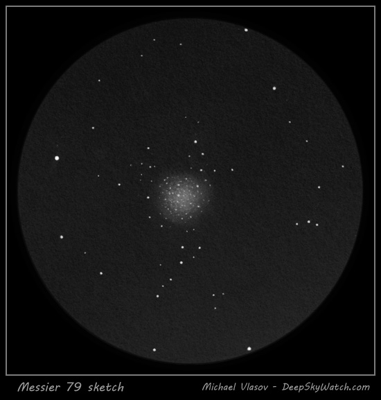 messier 79 globular cluster sketch