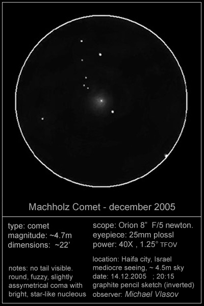 machholz comet drawing, 2005 sketch