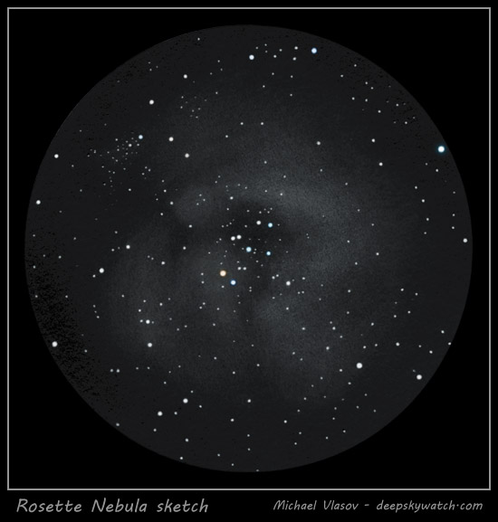 Rosette nebula sketch - caldwell 49