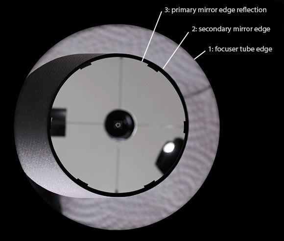 The expected image which we should see while collimating a Newtonian telescope