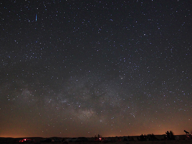 blue meteor over negev desert