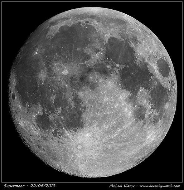 supermoon - 2013, telescope photo