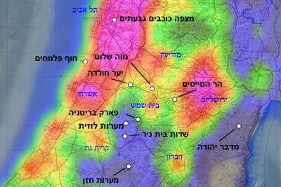 אתרים חשוכים לתצפיות אסטרונומיות במרכז הארץ