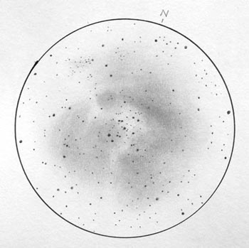 rosette nebula sketch pencil drawing